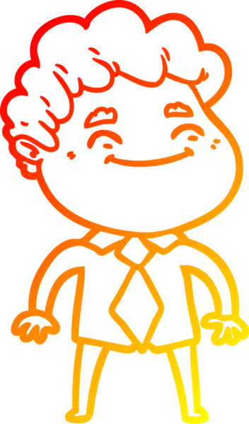 Bir insan tarafından çizilmiş, karikatür dostu bir adamın sıcak çizgi çizimi