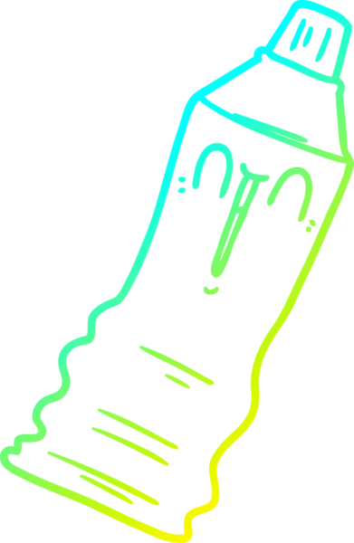 Bir insan tarafından çizilmiş bir diş macunu tüpünün soğuk gradyan çizimi.