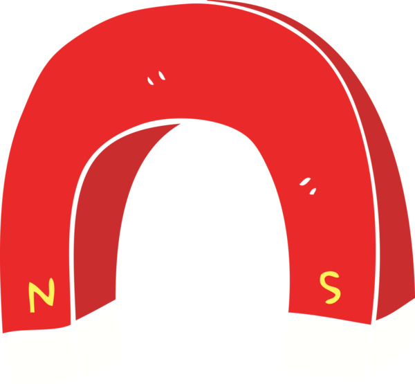 Bir insan tarafından çizilen mıknatısın düz renk çizimi