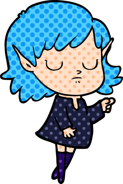 Bir insan tarafından çizilmiş bir elf kızı.