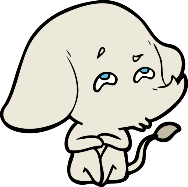 Bir insan tarafından çizilmiş karikatür fili