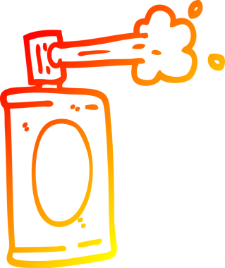 Bir insan tarafından çizilen çizgi film spreyinin sıcak çizgi çizimi