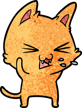 Bir insan tarafından çizilmiş kedi tıslaması.