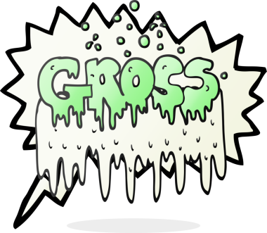 Bir insan tarafından çizilmiş serbest konuşma balonu iğrenç sembolü.