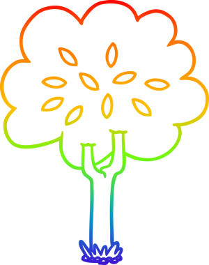 gökkuşağı gradyan çizgisi bir insan tarafından çizilmiş bir çizgi ağaç