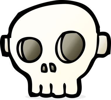 Bir insan tarafından çizilmiş ürkütücü kafatası maskesi.