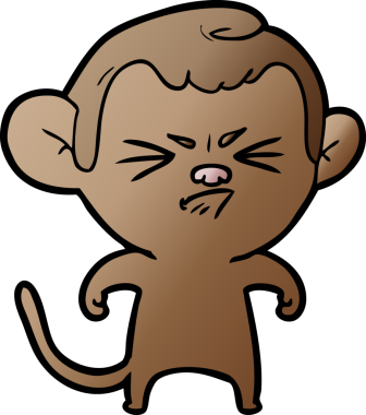 Bir insan tarafından çizilmiş sinir bozucu bir maymun.