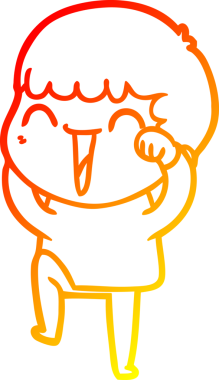 Bir insan tarafından çizilmiş mutlu bir adamın çizgi çizimi.