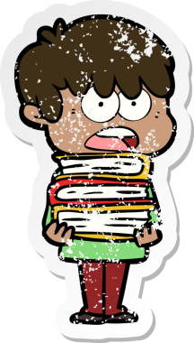 Bir insan tarafından çizilmiş endişeli bir çizgi film çocuğunun sıkıntılı çıkartması.