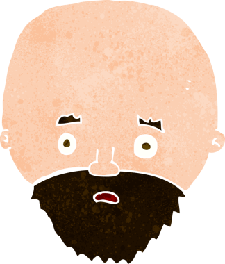 Bir insan tarafından çizilmiş sakallı bir karikatür.