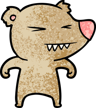 Bir insan tarafından çizilmiş kızgın ayı çizgi filmi.