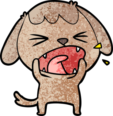 Bir insan tarafından çizilmiş şirin bir köpek havlaması.