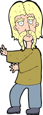 Bir insan tarafından çizilmiş bıyıklı adam.