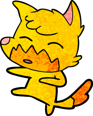 Bir insan tarafından çizilmiş tilki çizgi film karakteri