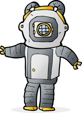 bir insan tarafından çizilmiş derin deniz dalgıcı çizgi filmi