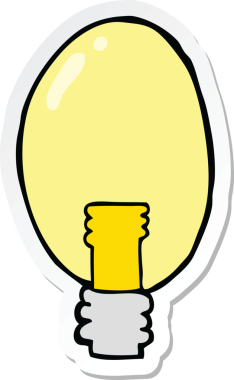 Bir insan tarafından çizilmiş karikatür elektrik etiketi.