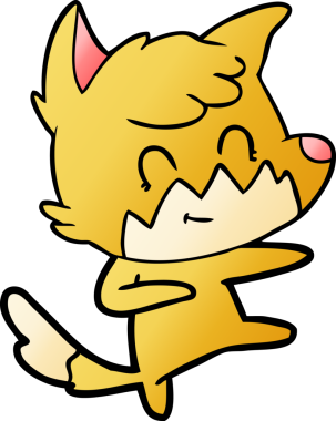 Bir insan tarafından çizilmiş çizgi film dostu tilki.