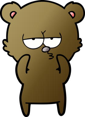 Bir insan tarafından çizilmiş sıkılmış ayı çizgi filmi