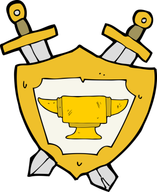 bir insan tarafından çizilmiş demircilik sembolü.