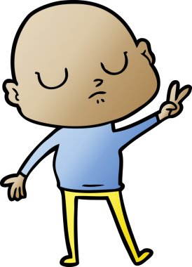 bir insan tarafından çizilmiş kel bir adam.