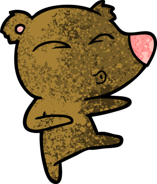 bir insan tarafından çizilmiş bir karikatür ıslık ayısı