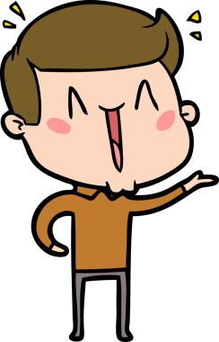 Bir insan tarafından çizilmiş heyecanlı bir çizgi film.