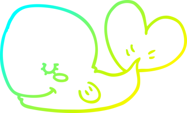 Bir insan tarafından çizilmiş karikatür balinası çizimi.