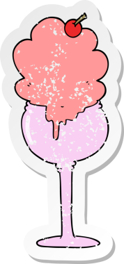 Bir insan tarafından çizilmiş karikatür dondurma çölü.