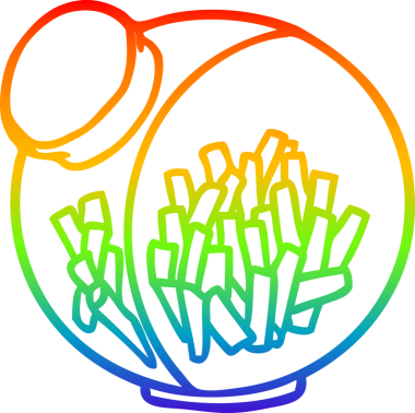 Bir insan tarafından çizilmiş şeker kavanozunun içindeki şeker gradyan çizgisi.