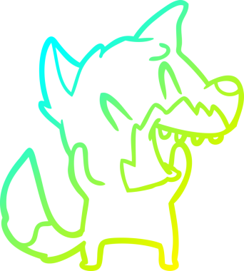 Bir insan tarafından çizilmiş gülen tilki çizgi filmi.