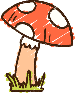 Bir insan tarafından çizilmiş Toadstool Tebeşiri