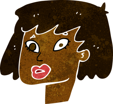 Bir insan tarafından çizilmiş güzel kadın yüzü.