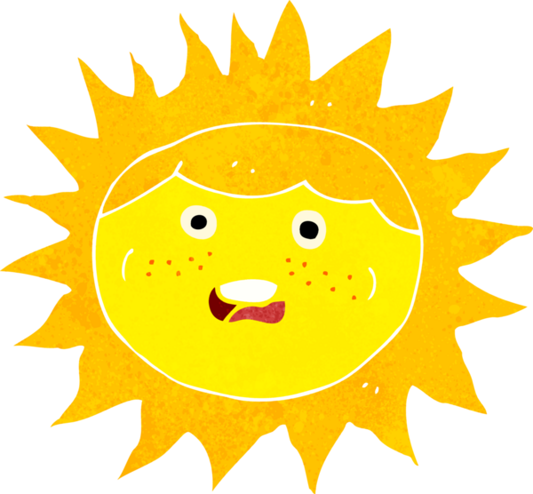 bir insan tarafından çizilmiş güneş çizgi film karakteri