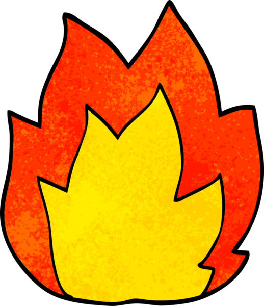 Bir insan tarafından çizilmiş karikatür ateş patlaması.