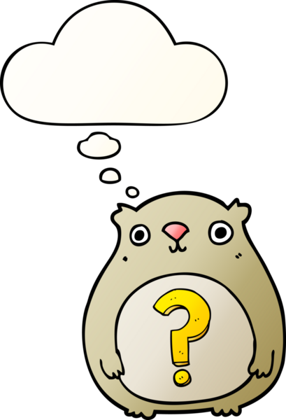 Çizgi film meraklısı ayı, insan tarafından çizilmiş yumuşak eğimli düşünce baloncuğu.