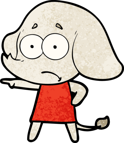 bir insan tarafından çizilmiş güvenilmez fil kız çizgi filmi