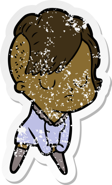 Bir insan tarafından çizilmiş karikatür bir kadının sıkıntılı çıkartması.