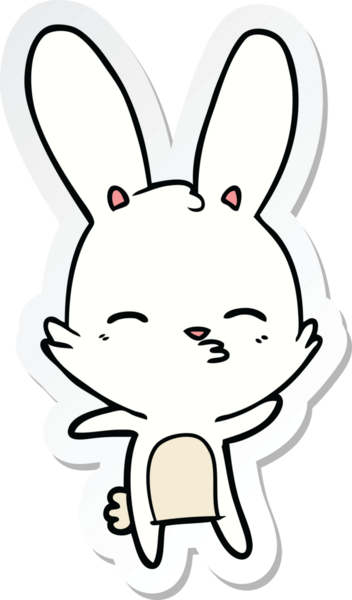 Bir insan tarafından çizilmiş meraklı bir tavşan karikatürü.