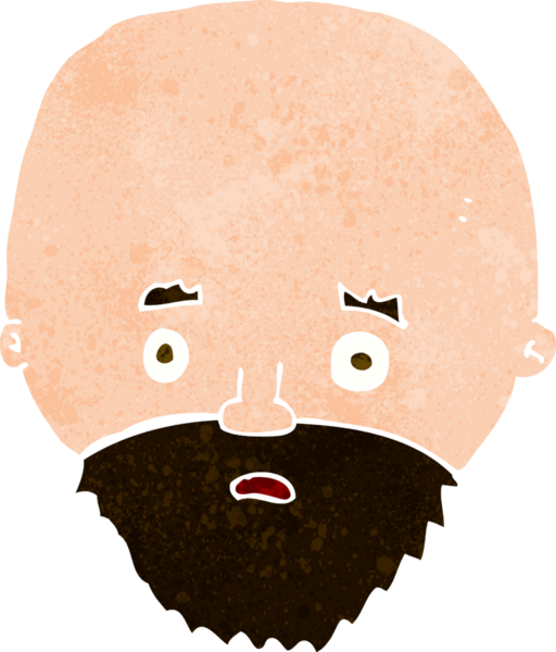 Bir insan tarafından çizilmiş sakallı bir karikatür.