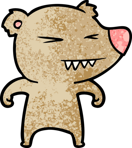 Bir insan tarafından çizilmiş kızgın ayı çizgi filmi.