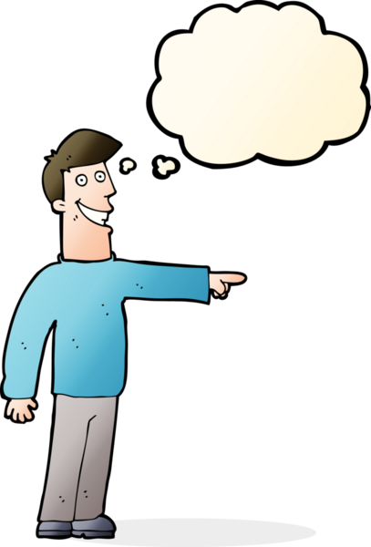 Bir insan tarafından çizilmiş düşünce baloncuğu olan bir adam.