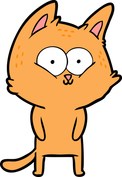 Bir insan tarafından çizilmiş çizgi film kedisi.