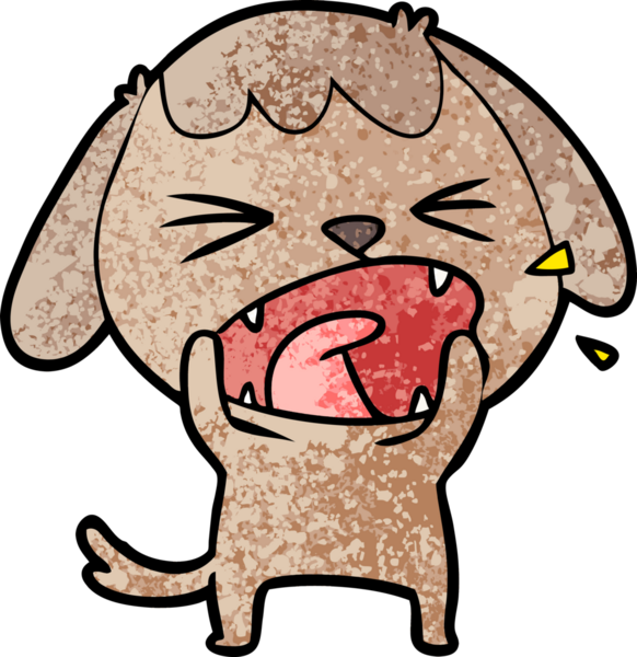 Bir insan tarafından çizilmiş şirin bir köpek havlaması.