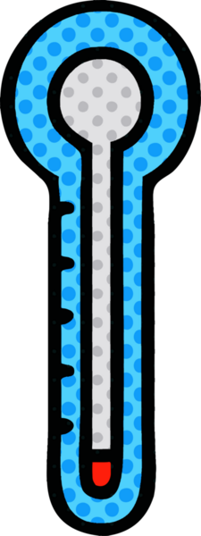 Bir insan tarafından çizilmiş cam termometrenin çizgi romanı.