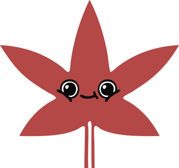 Bir insan tarafından çizilen sonbahar yaprağının düz renk retro karikatürü