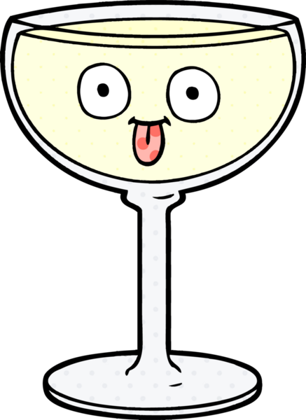 Bir insan tarafından çizilmiş bir şarap kadehi.