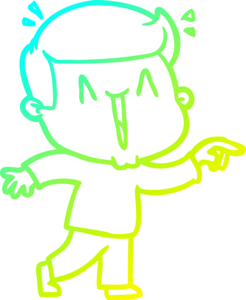 Bir insan tarafından çizilmiş, heyecanlı bir çizgi film çizimi.