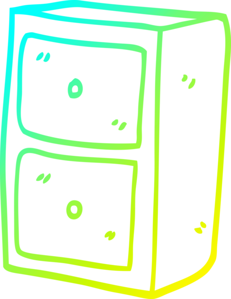 Bir insan tarafından çizilmiş bir karikatür dolabının soğuk gradyan çizimi