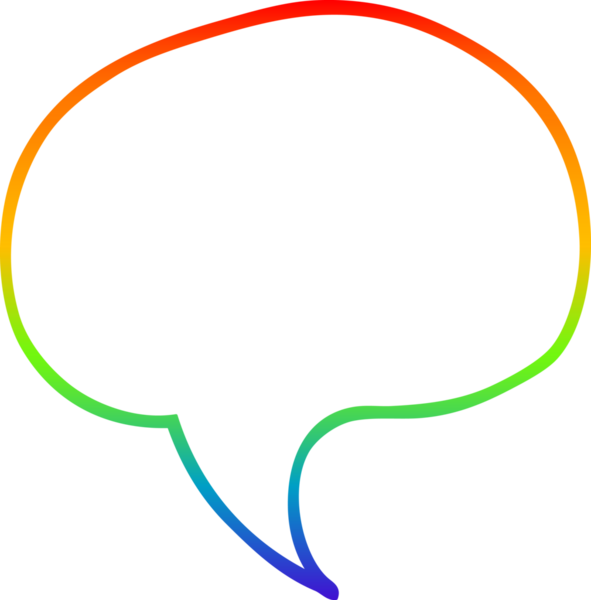 gökkuşağı gradyan çizgi çizimi bir insan tarafından çizilmiş bir karikatür konuşma balonu