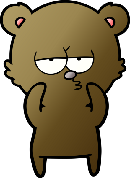 Bir insan tarafından çizilmiş sıkılmış ayı çizgi filmi